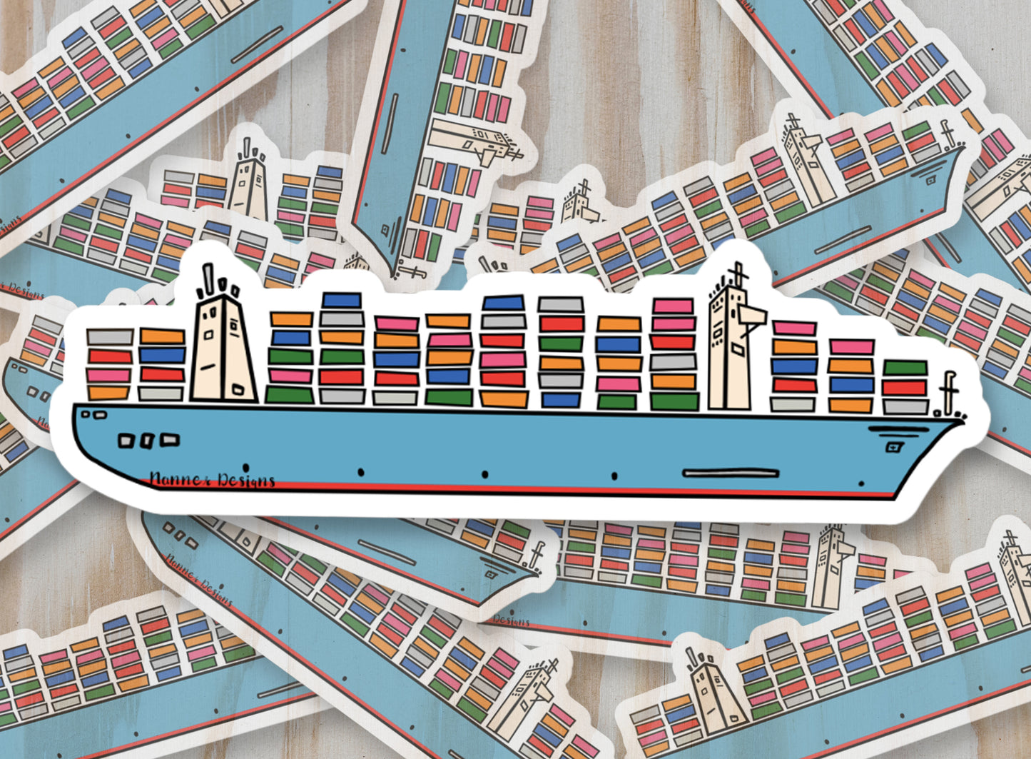 Container Ship Sticker