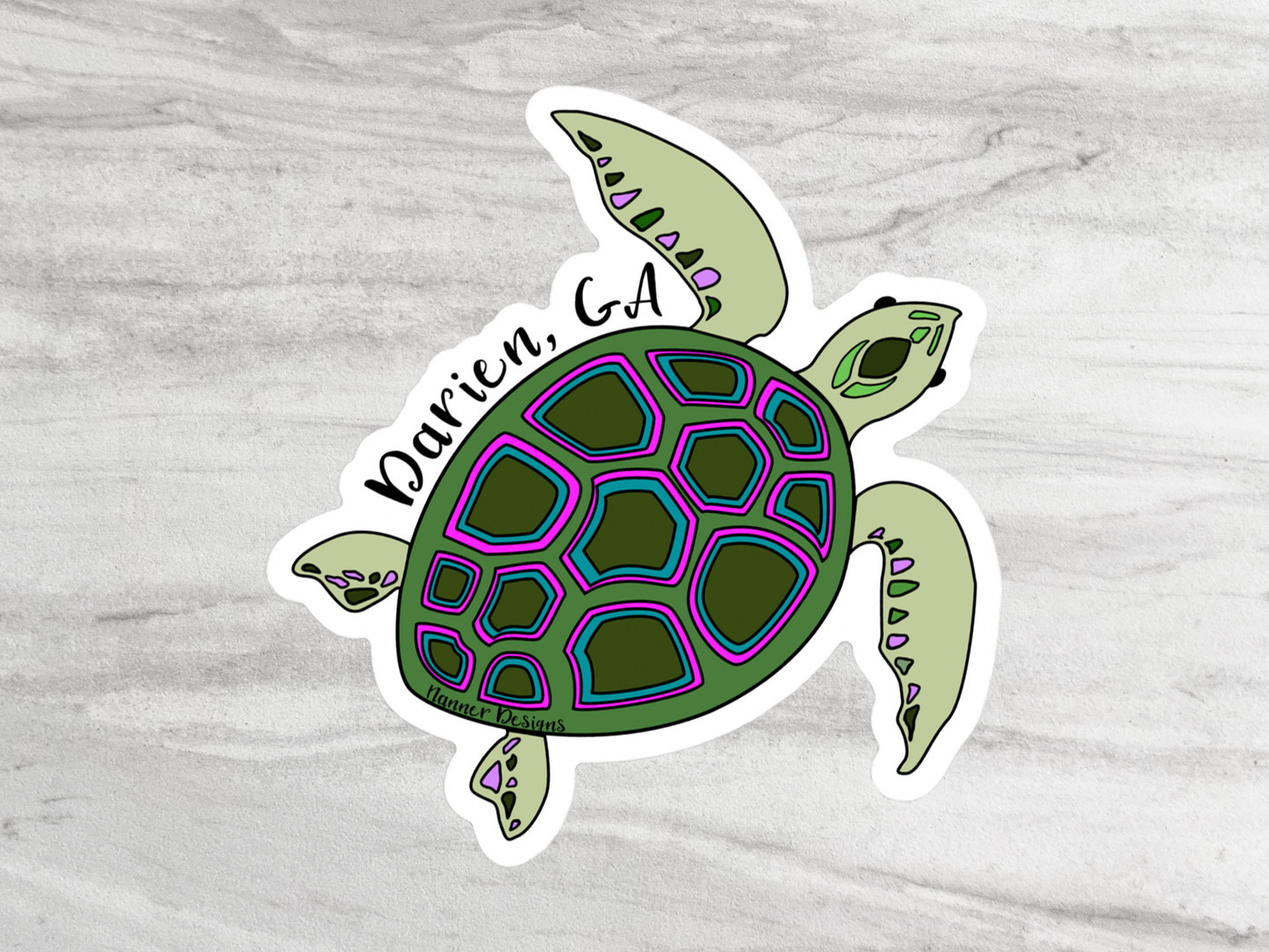 Sea Turtle Darien, GA Sticker