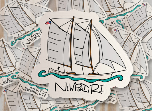 Sailboat Newport, RI Sticker