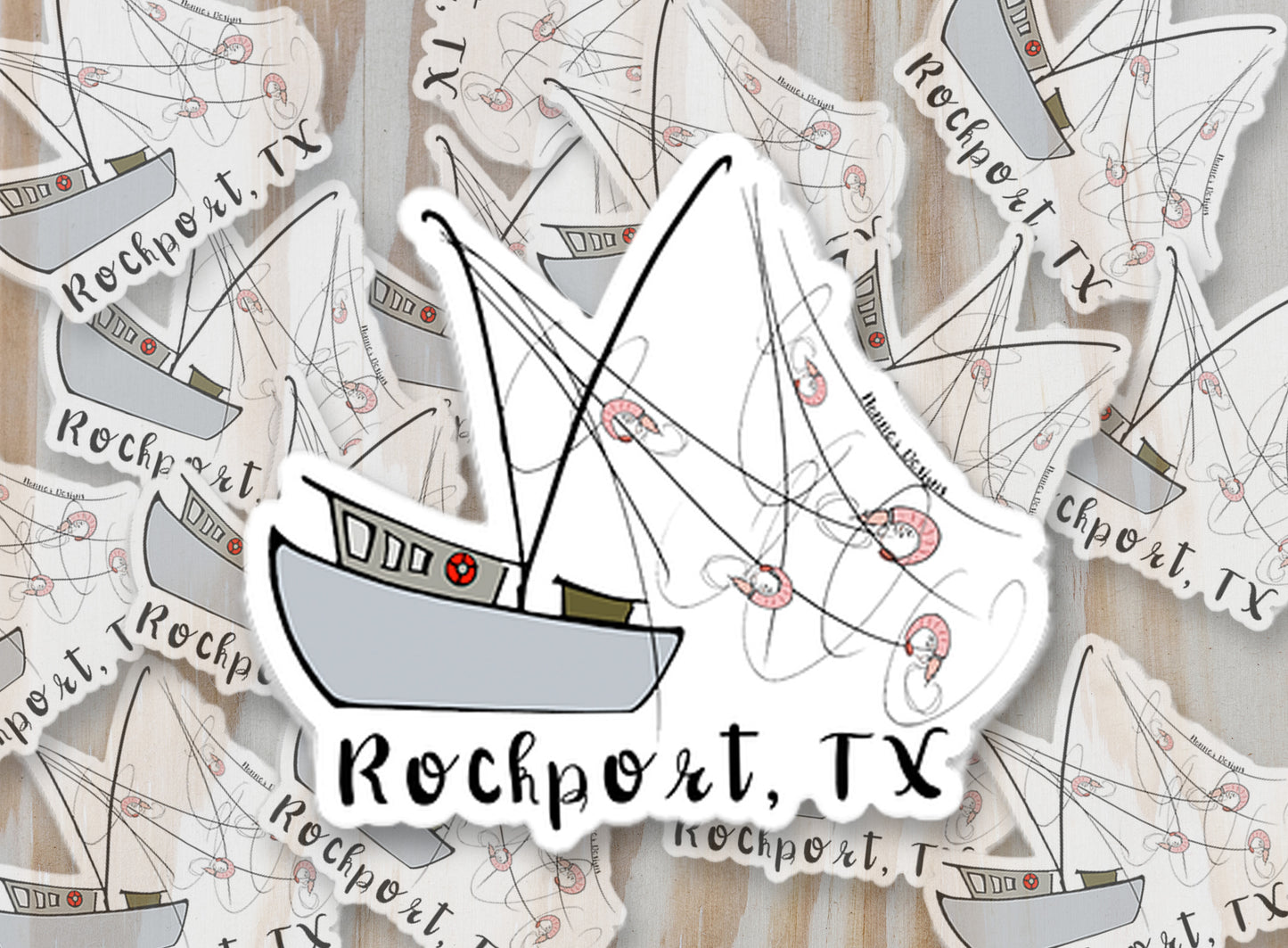 Shrimp Boat Rockport, TX Sticker