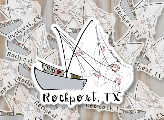 Shrimp Boat Rockport, TX Sticker