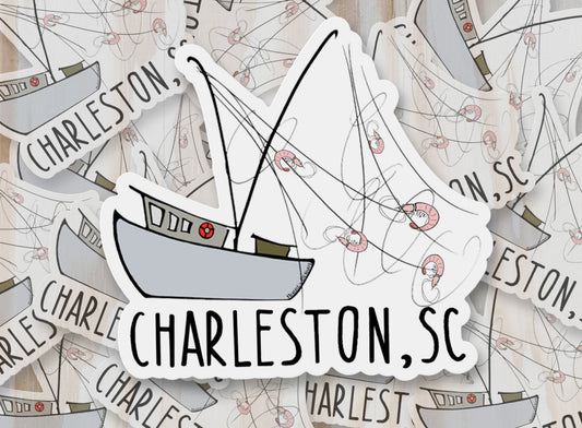 Shrimp Boat Charleston, SC Sticker