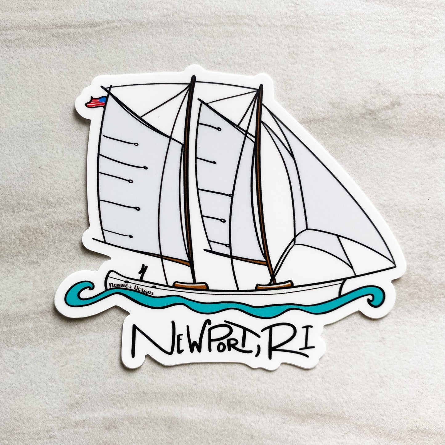 Sailboat Newport, RI Sticker