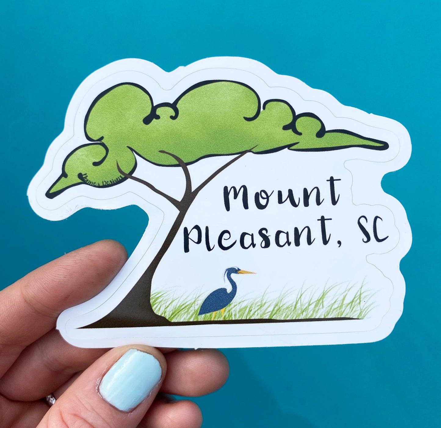Heron & Oak Tree Mount Pleasant, SC Sticker