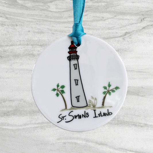 Lighthouse St. Simons Island, GA Ceramic Ornament