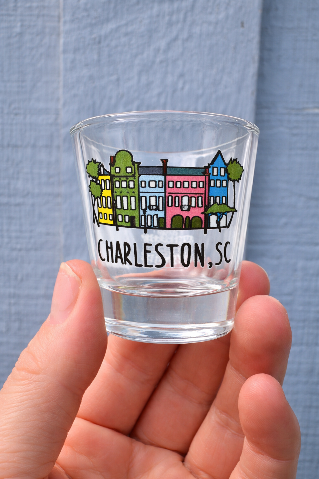 Rainbow Row Shot Glass