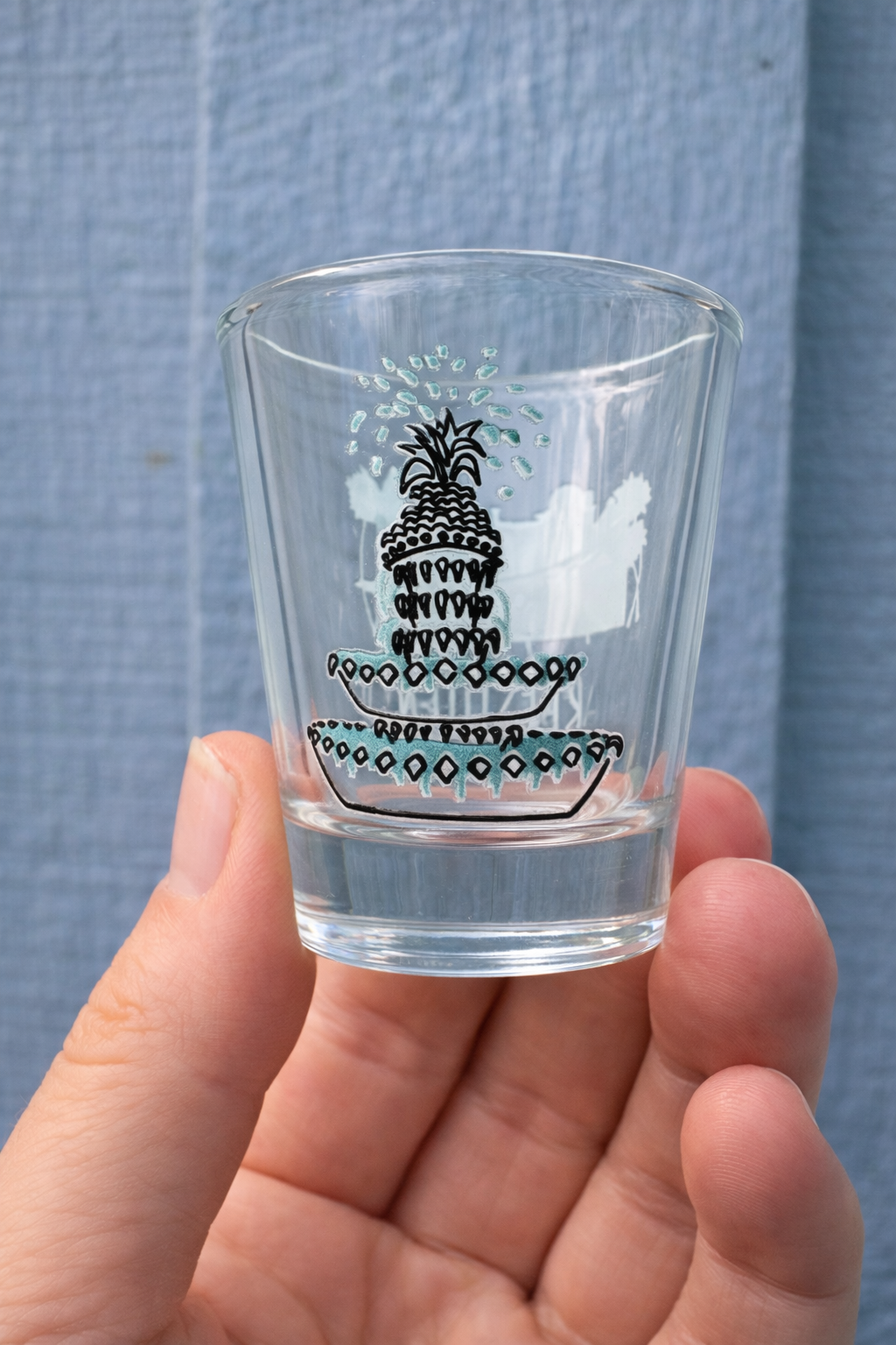 Rainbow Row Shot Glass