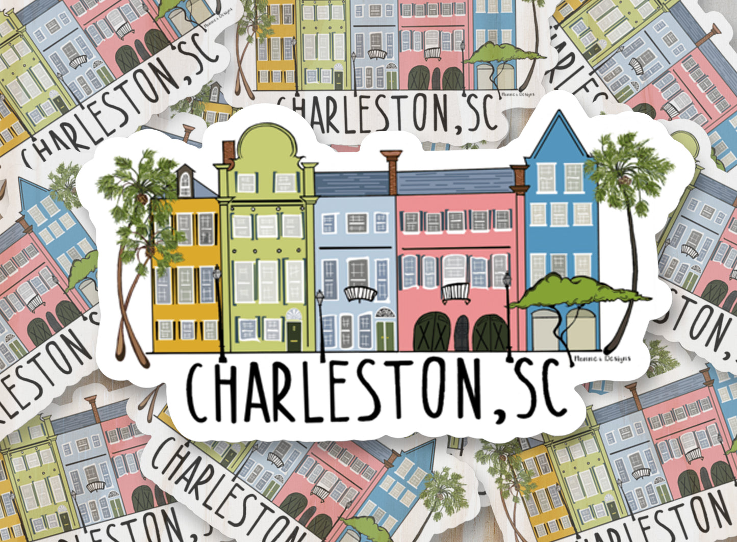 Rainbow Row Charleston, SC Sticker
