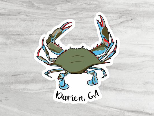 Blue Crab Darien, GA Sticker