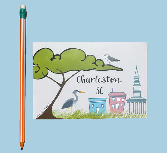 Oak Tree & Heron Charleston, SC Postcard