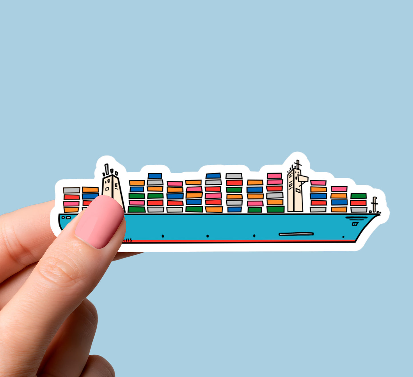 Container Ship Sticker