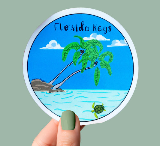 Florida Keys Palm Trees and Water Sticker