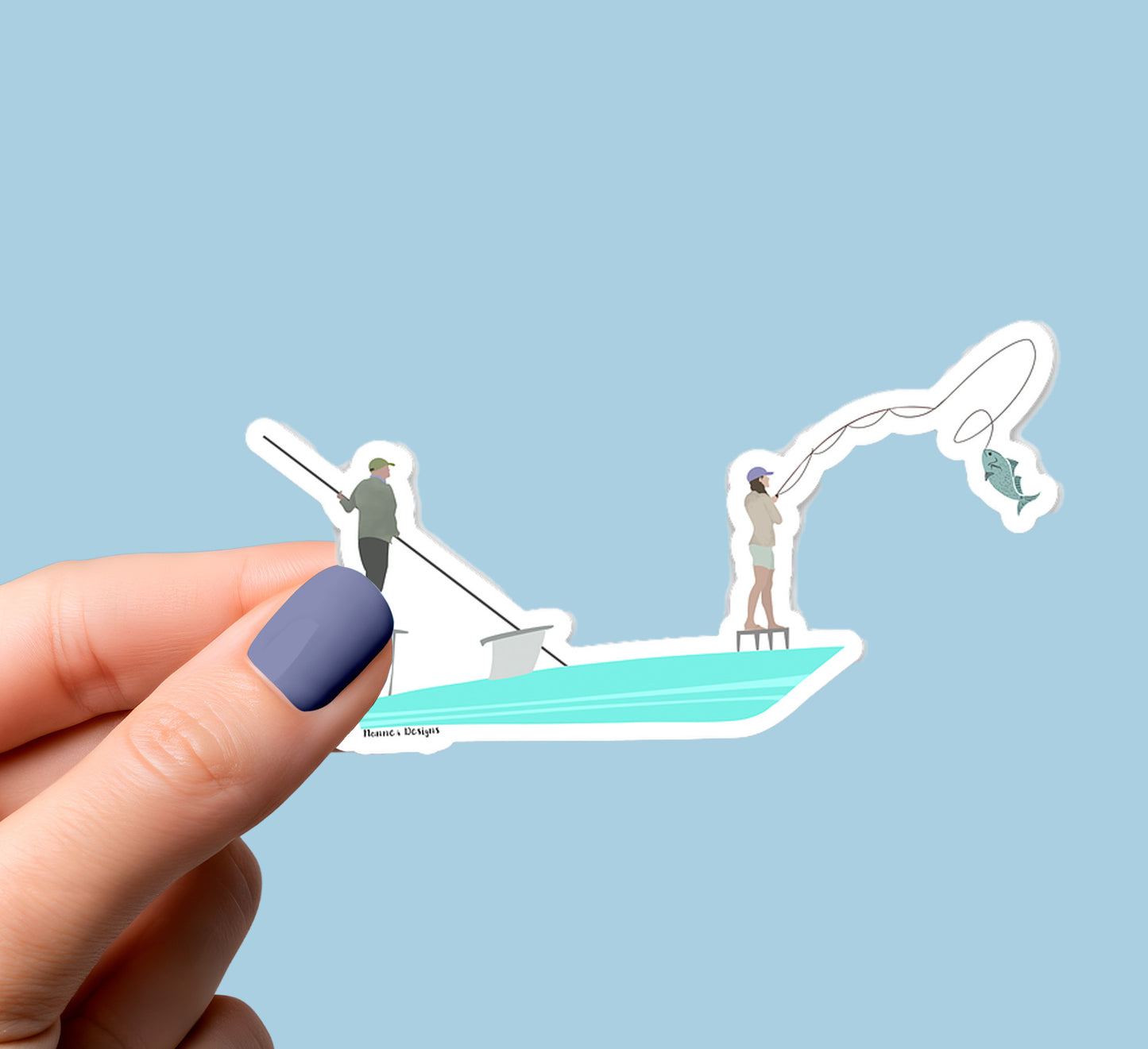 Girl Fishing Sticker