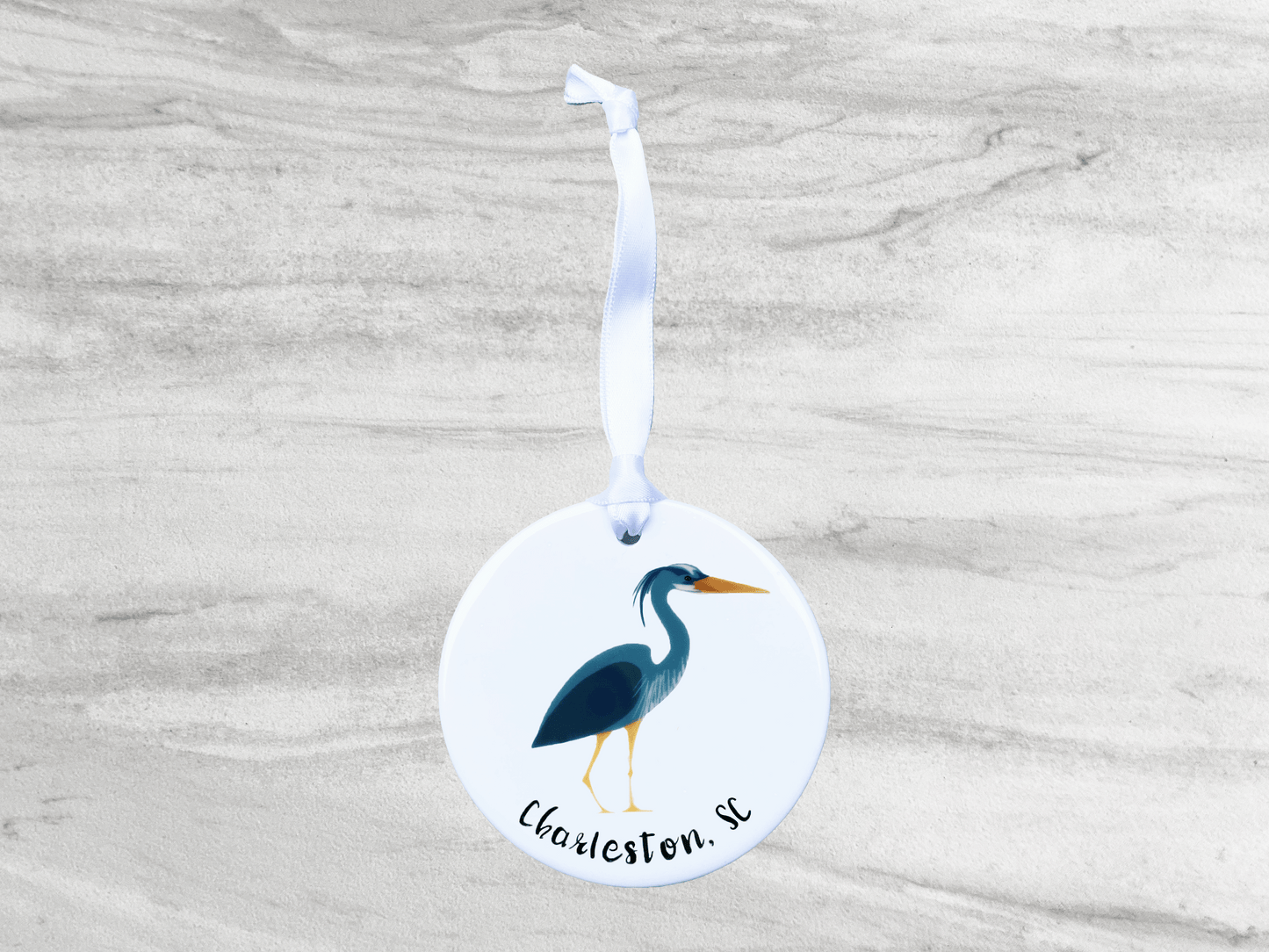 Great Blue Heron Charleston, SC Ceramic Ornament