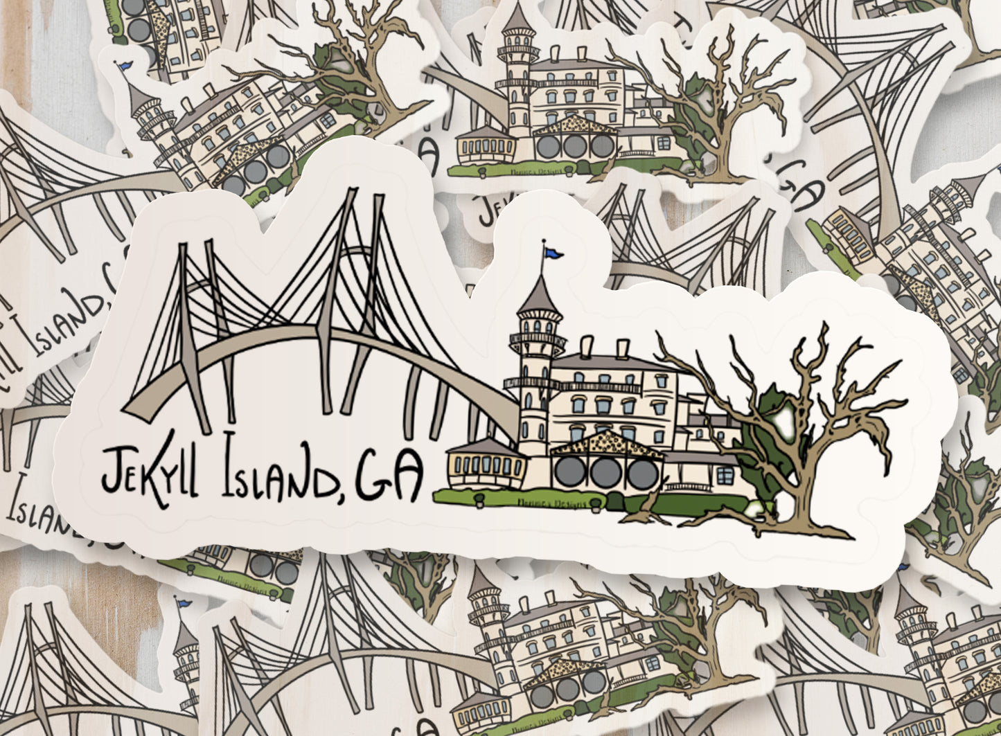 Jekyll Island, GA Club & Sidney Lanier Bridge Sticker