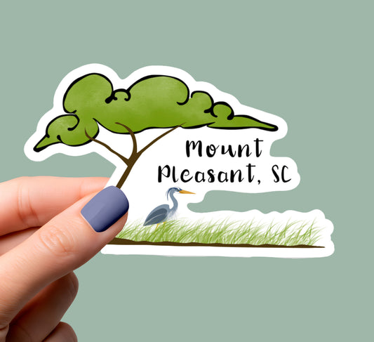 Heron & Oak Tree Mount Pleasant, SC Sticker