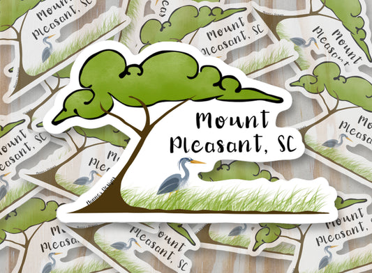 Heron & Oak Tree Mount Pleasant, SC Sticker