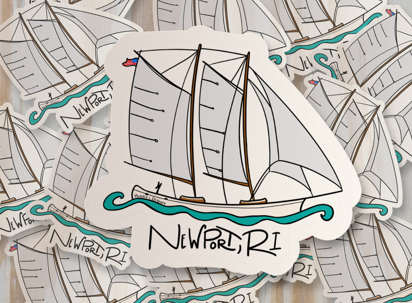 Sailboat Newport, RI Sticker