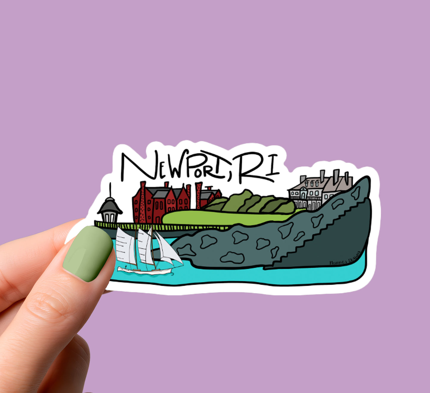 Cliff Walk Newport, RI Sticker