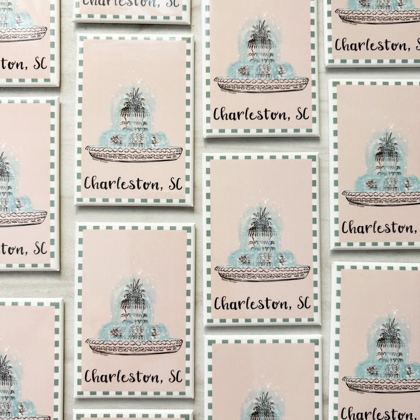 Pineapple Fountain Charleston, SC Magnet