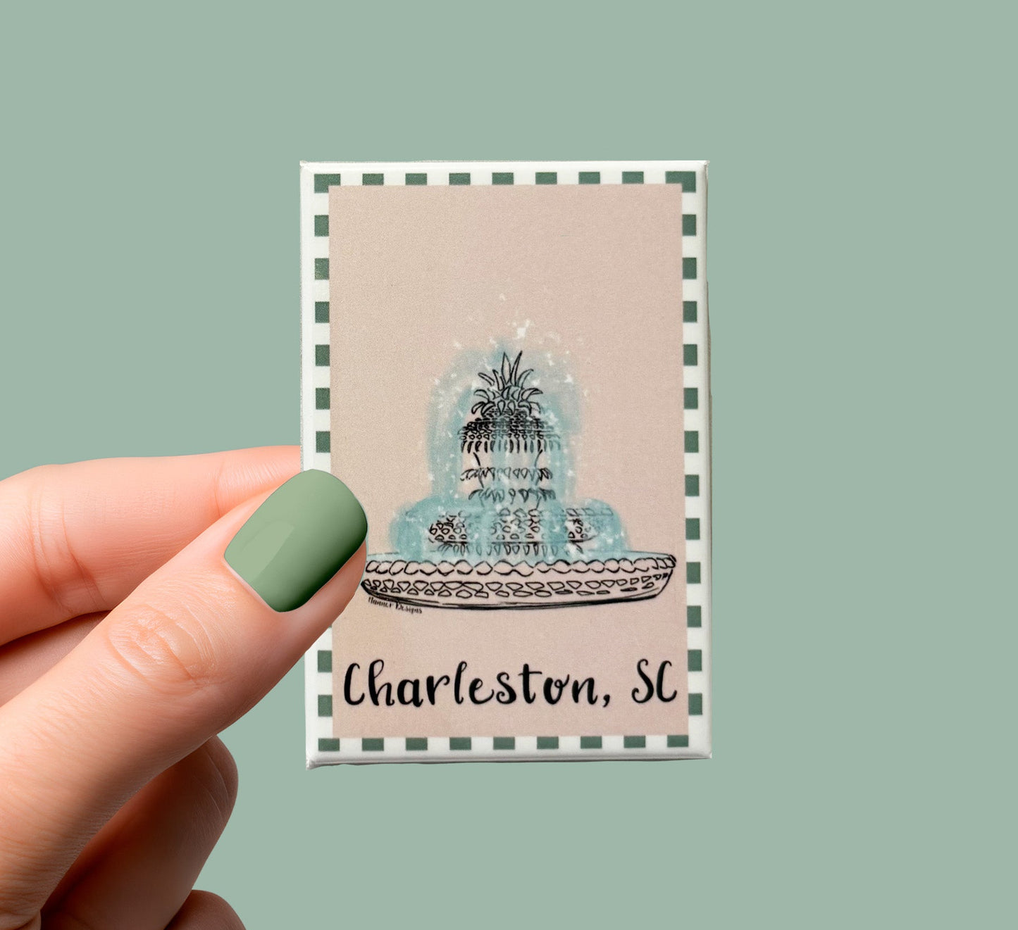 Pineapple Fountain Charleston, SC Magnet