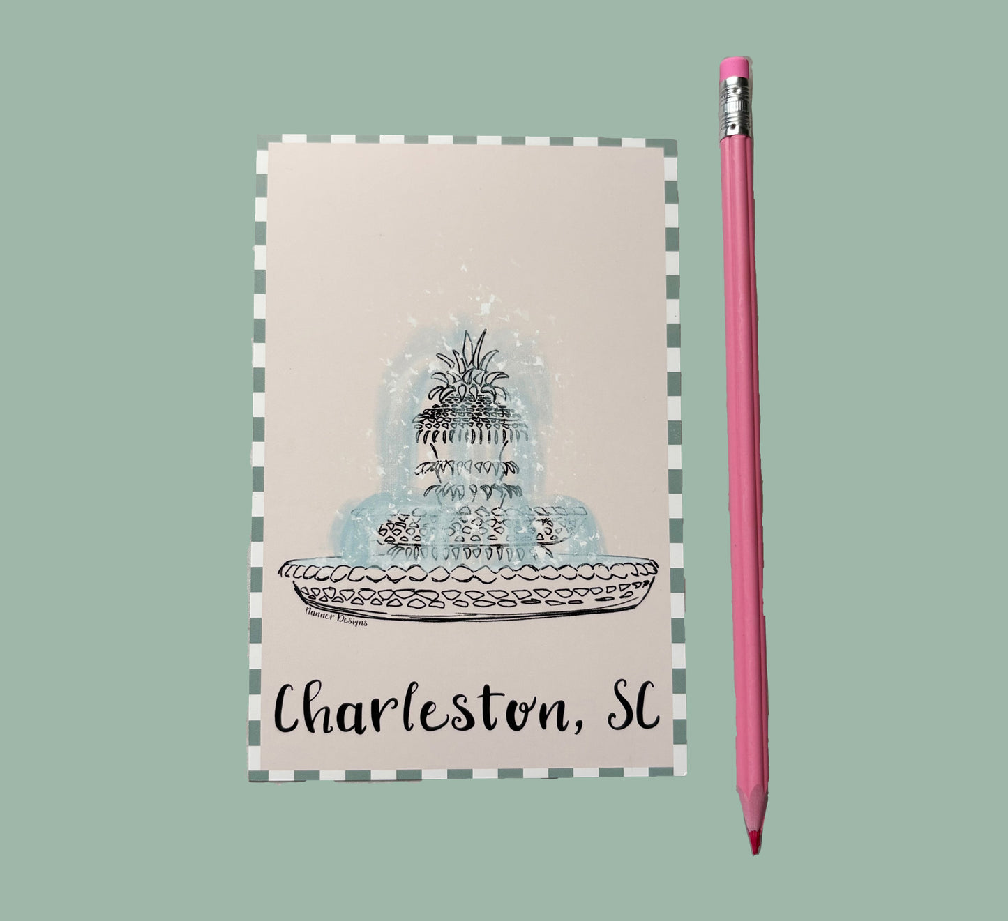 Pineapple Fountain Charleston, SC Postcard