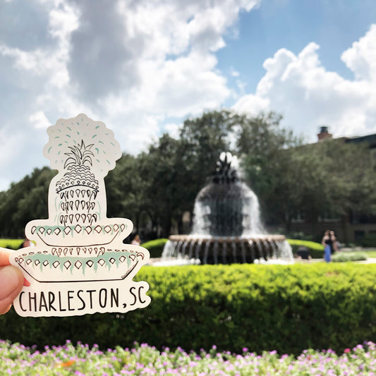 Pineapple Fountain Charleston, SC Sticker