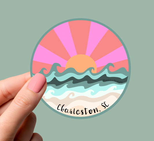 Pink Sunrise Charleston, SC Sticker