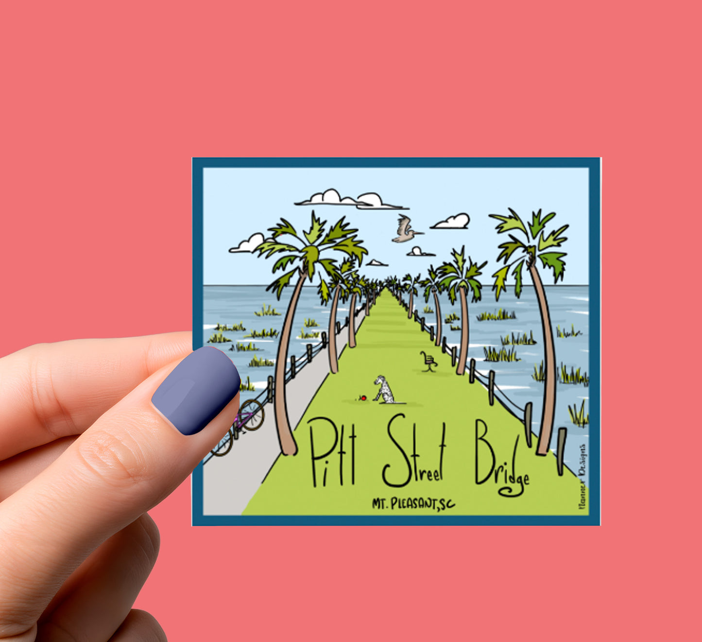 Pitt Street Bridge Mt. Pleasant, SC Sticker