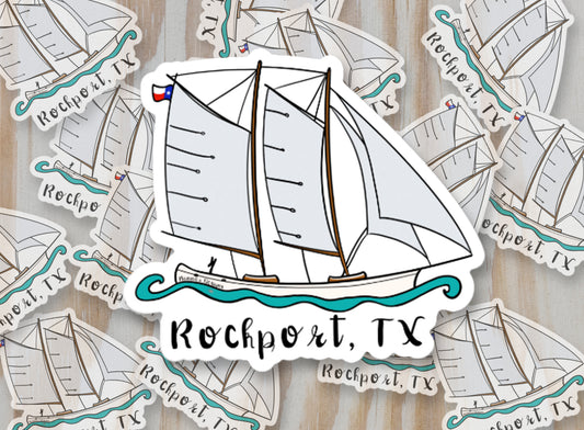Sailboat Rockport, TX Sticker
