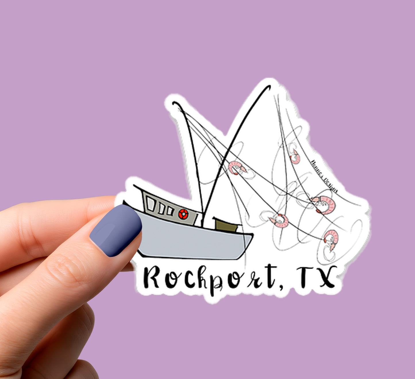 Shrimp Boat Rockport, TX Sticker
