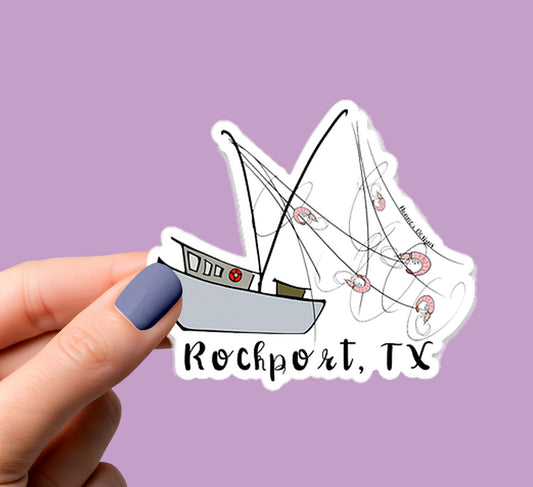 Shrimp Boat Rockport, TX Sticker