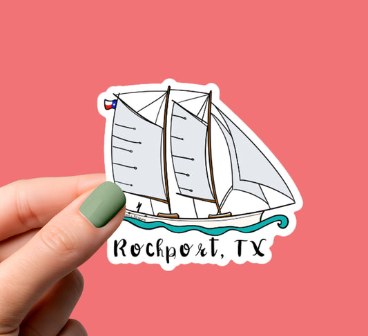 Sailboat Rockport, TX Sticker
