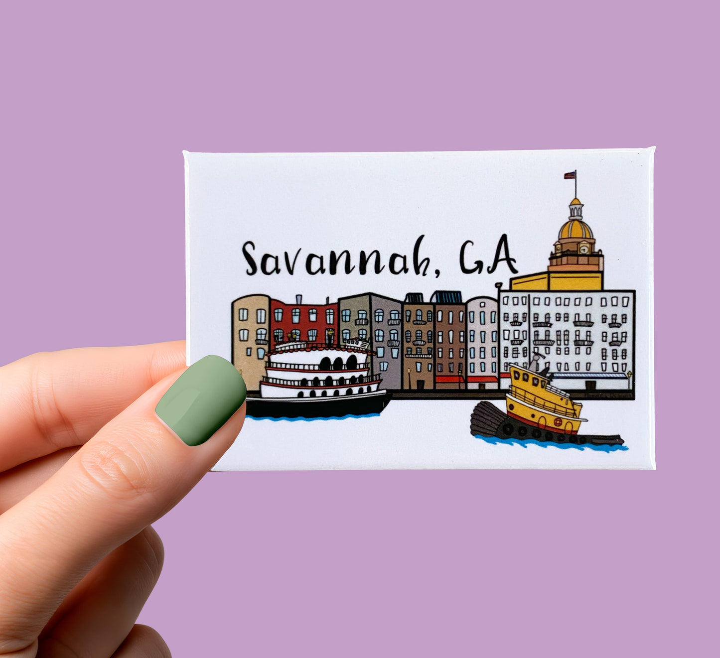 Savannah River Street Georgia Magnet
