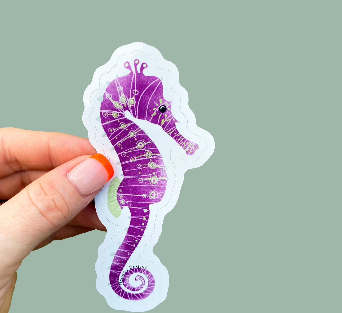 Purple Seahorse Sticker