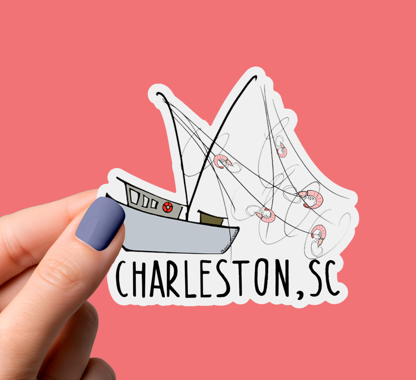 Shrimp Boat Charleston, SC Sticker