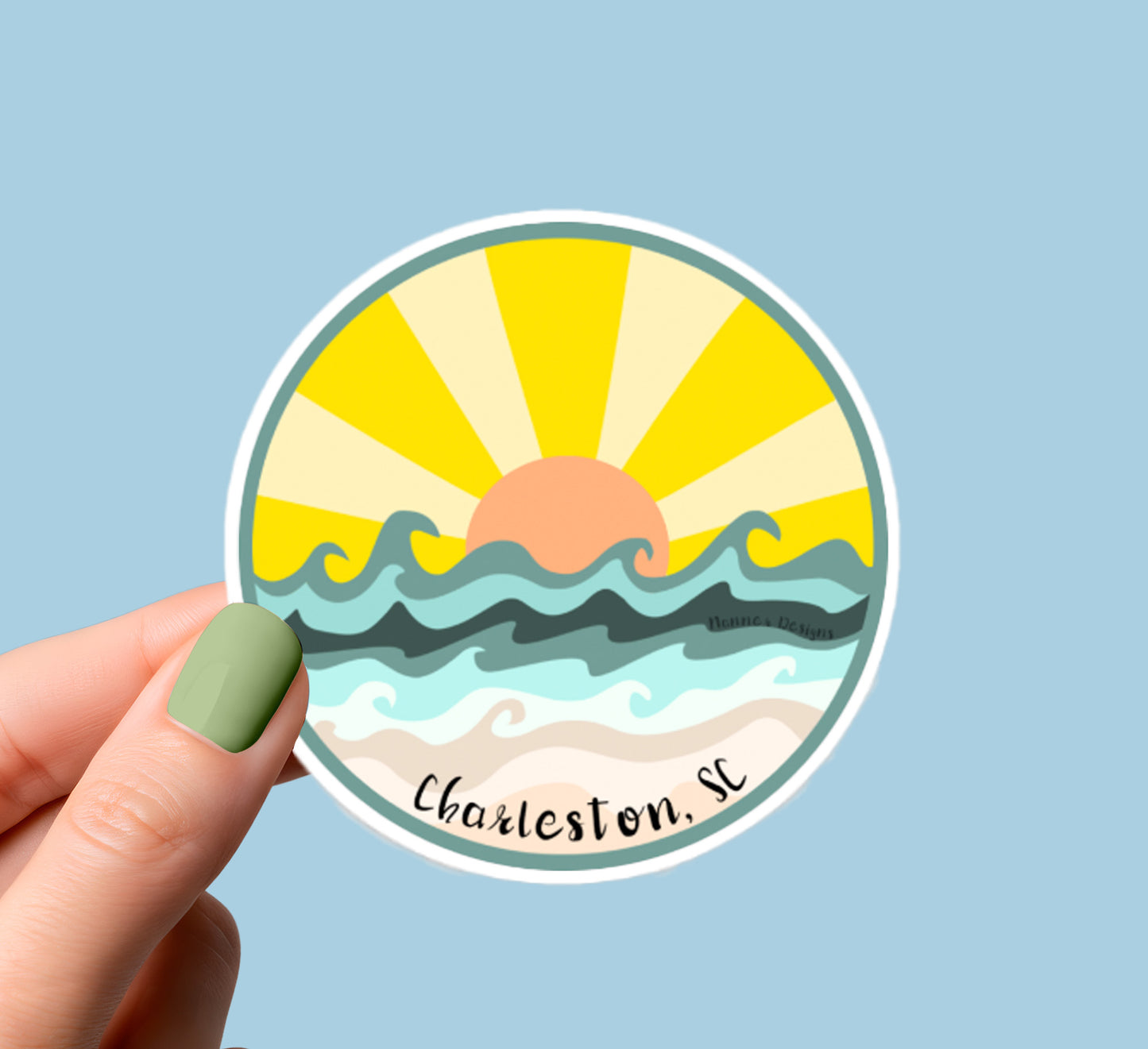 Yellow Sunrise Charleston, SC Sticker