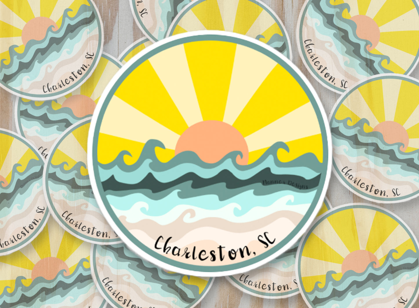 Yellow Sunrise Charleston, SC Sticker