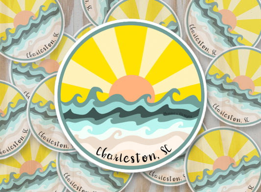 Yellow Sunrise Charleston, SC Sticker