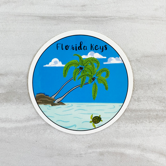 Florida Keys Palm Trees and Water Sticker