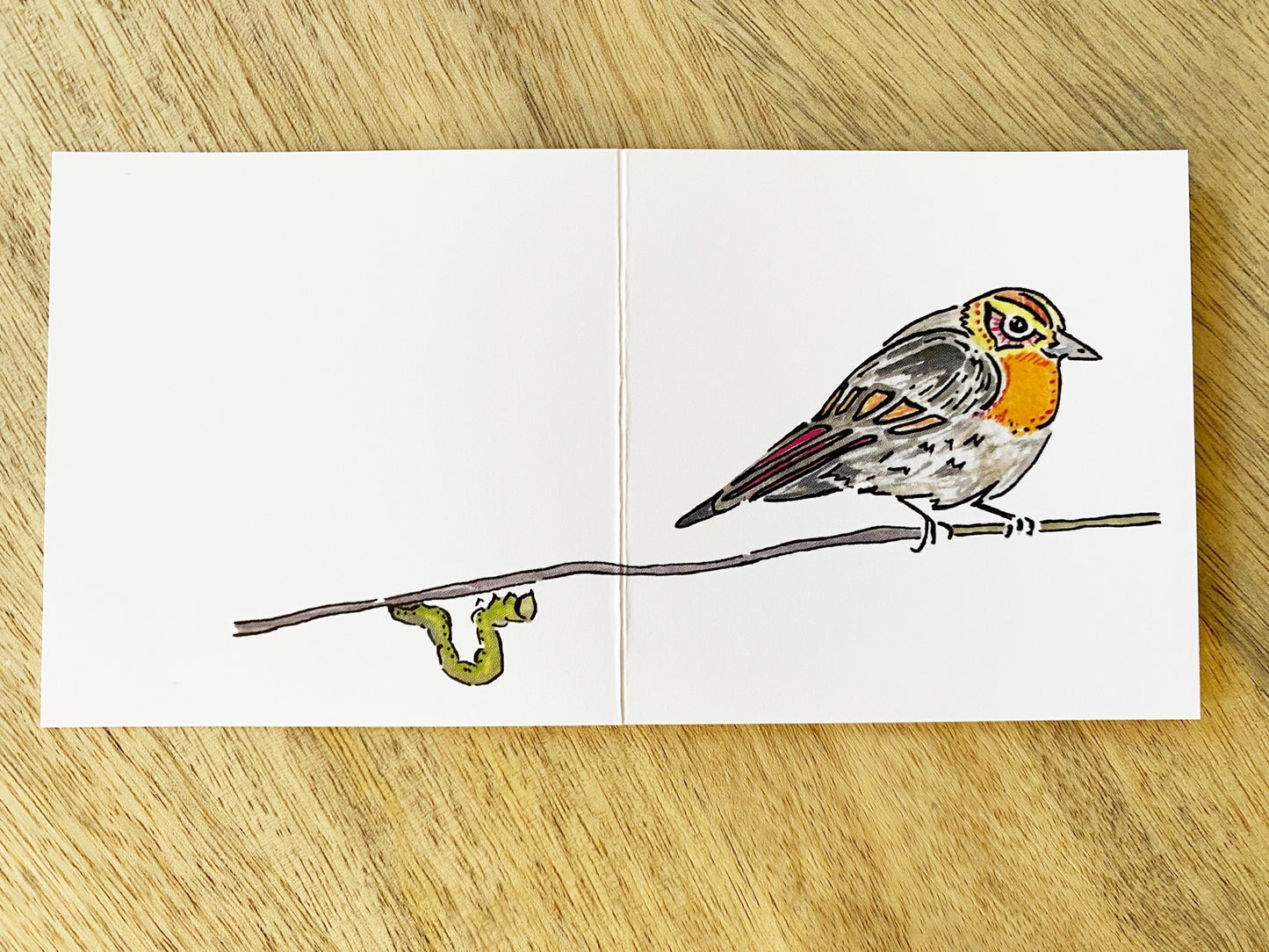 Bird with Worm Card