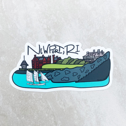 Cliff Walk Newport, RI Sticker